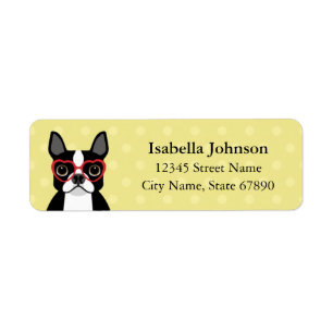 Boston Terrierreturetiketter Returadress Etikett
