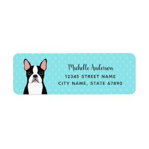 Boston Terrierreturetiketter Returadress Etikett