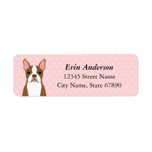 Boston Terrierreturetiketter Returadress Etikett