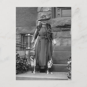 Boston Terriers & 1920-talet Mode Vykort