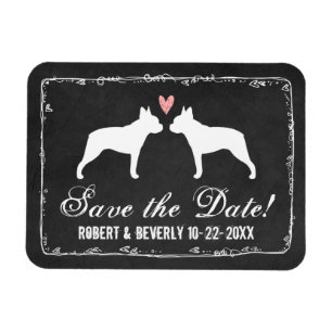 Boston Terriers Bröllop Save the Date Magnet