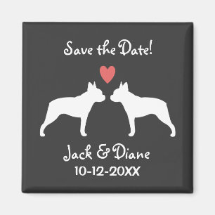 Boston Terriers Bröllop Save the Date Magnet