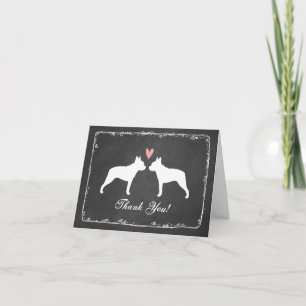 Boston Terriers Bröllop Tack Kort