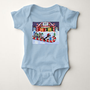 Boston Terriers Candy cane Santa Snögubbe T Shirt