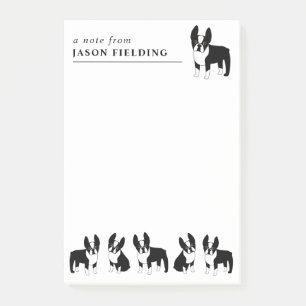 Boston Terriers Cute Black and White Hundar Post-i Post-it Block