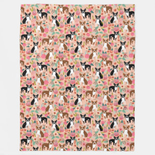 Boston Terriers filt - blommigtarnas utformning