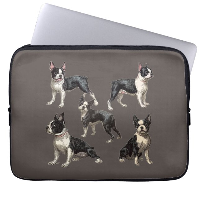 Boston Terriers Laptop Fodral (Framsidan)