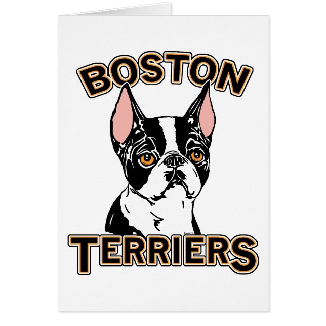 Boston Terriers Mascot Hälsningskort (Framsidan)