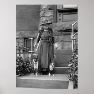 Boston Terriers och Mode 1920-talet Poster