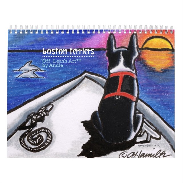 Boston Terriers Off-Leash Art™ Vol 1 Kalender (Omslag)