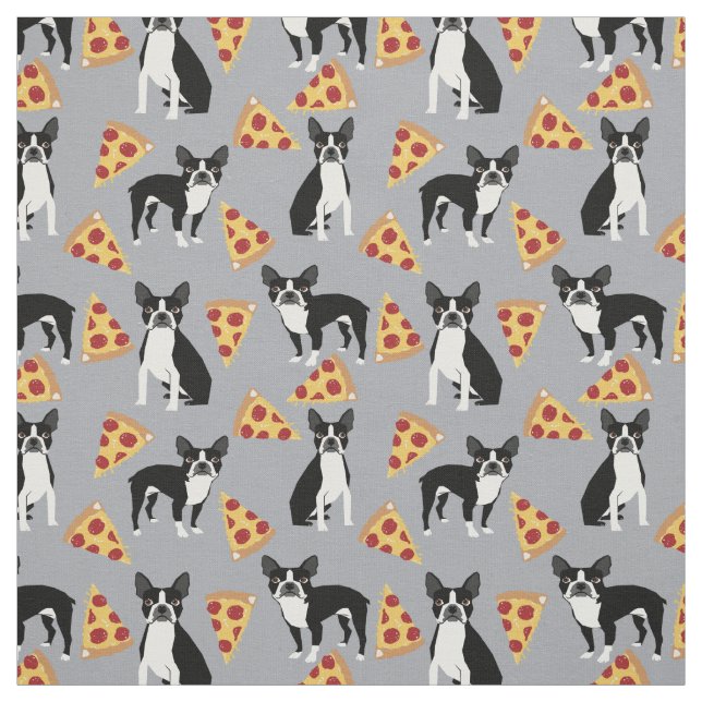 Boston Terriers Pizza-tyg Tyg (Provkarta)
