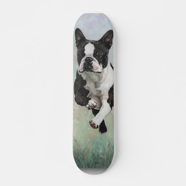 Boston TerrierSkateboard Old School Skateboard Bräda 18 Cm (Framsida)