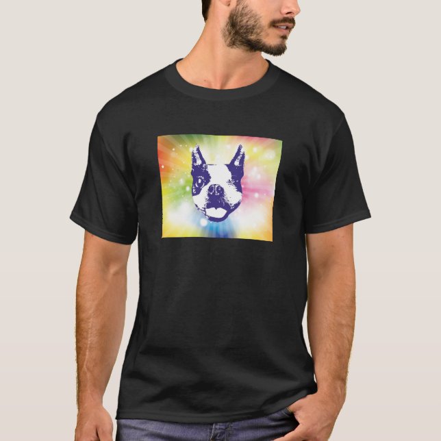 Boston TerrierSunburst T-shirt (Framsida)