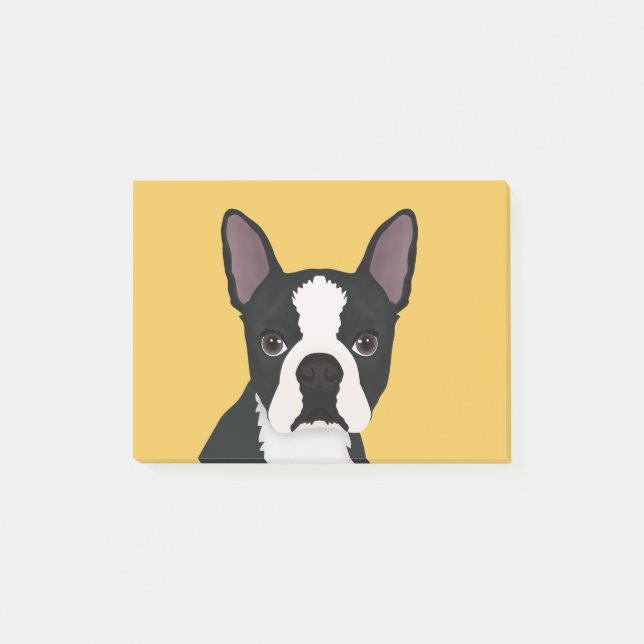 boston terriertecknad post-it block (Framsida)