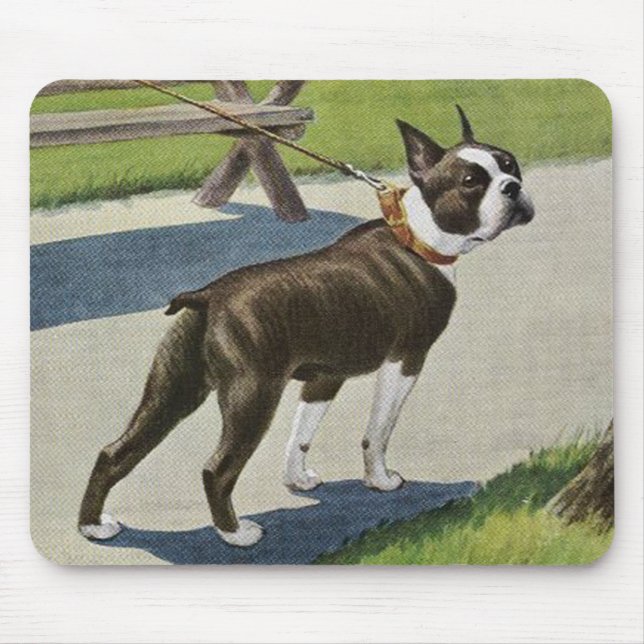 Boston Terriervintage Mousepad Musmatta (Framsidan)