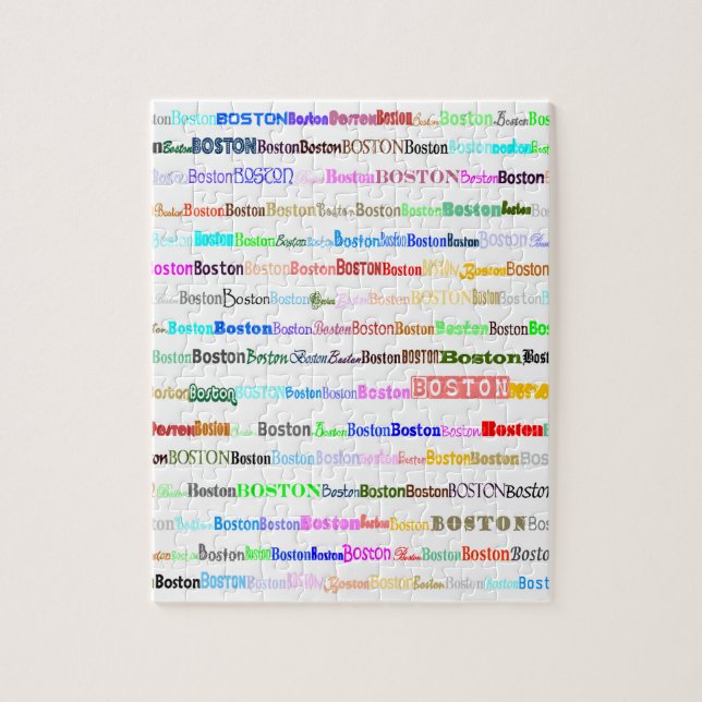 Boston Text Design II Puzzle Pussel (Vertikal)