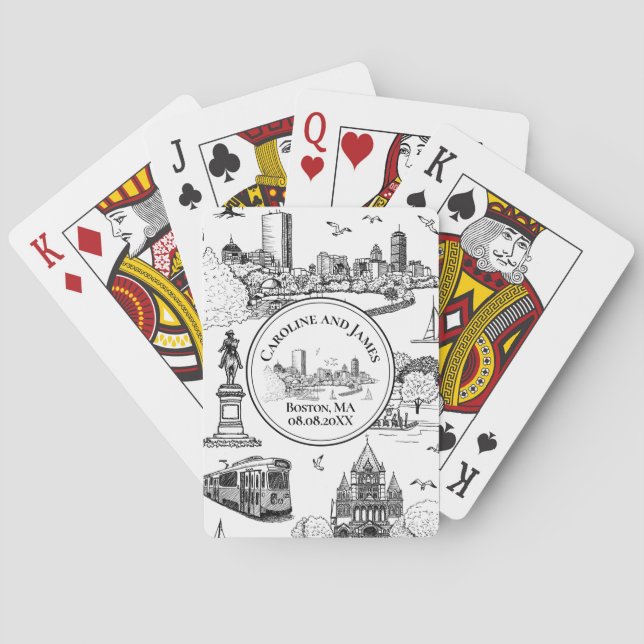 Boston Toile (årsjubileums utg.) Svart/Vit Casinokort (Baksidan)