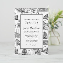 Boston Toile (årsjubileums utg.) Svart/Vit Inbjudningar