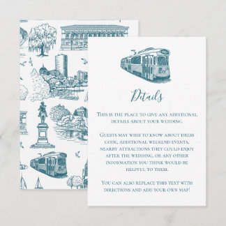 Boston Toile (årsjubileumsutgåva) Blå/Vit Anteckningskort