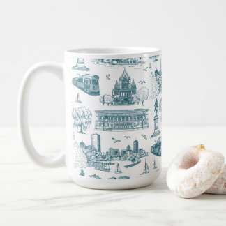 Boston Toile (årsjubileumsutgåva) Blå/Vit Kaffemugg