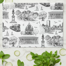 Boston Toile (årsjubileumsutgåva) svart/vit Kökshandduk