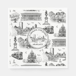 Boston Toile (årsjubileumsutgåva) Svart/Vit Pappersservett