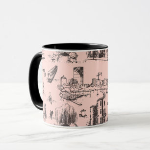 Boston Toile Black and Rosa Mugg
