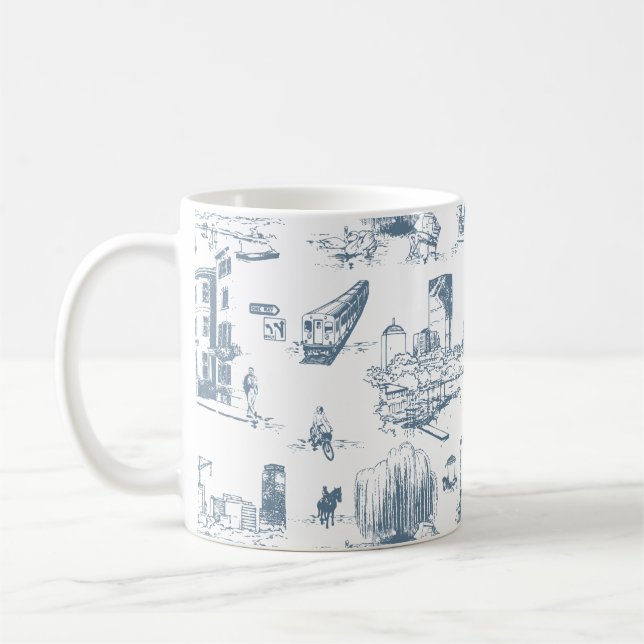 Boston Toile Blue Kaffemugg (Vänster)