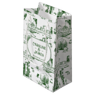 Boston Toile Forest Grönt Personlig Gift Bag