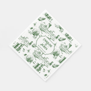 Boston Toile Mörkgröna Skräddarsydda Pappersservet Pappersservett