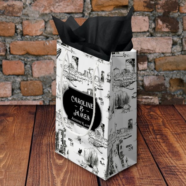 Boston Toile Personlig Bröllop Gift Bag (Skapare uppladdad)
