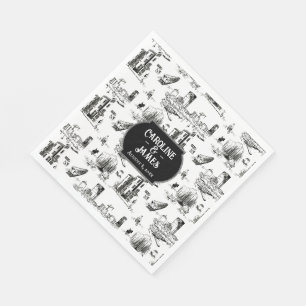 Boston Toile Personlig Bröllop Pappra Napkins Pappersservett