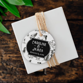 Boston Toile Personlig Wedding Favor-Märkre Gåvor Etiketter