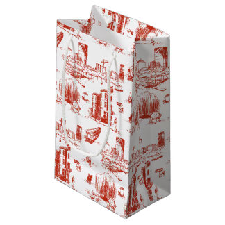 Boston Toile Red Gift Bag