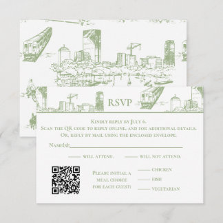 Boston Toile Sage Grönt OSA kort