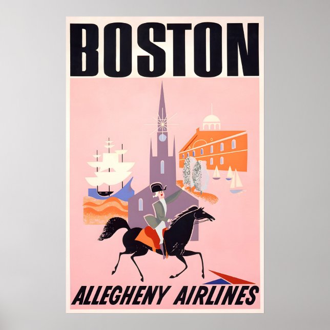 Boston Travel Poster - Allegheny Airlines (Framsidan)