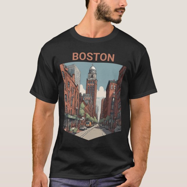 Boston Traveler A underbar Gift Idea T Shirt (Framsida)