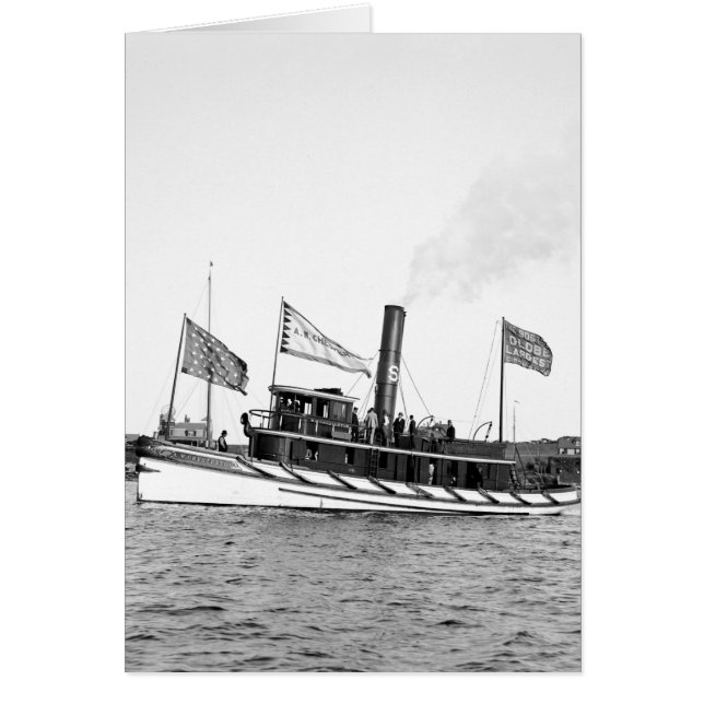 Boston Tugboat: 1800-talet Hälsningskort (Framsidan)