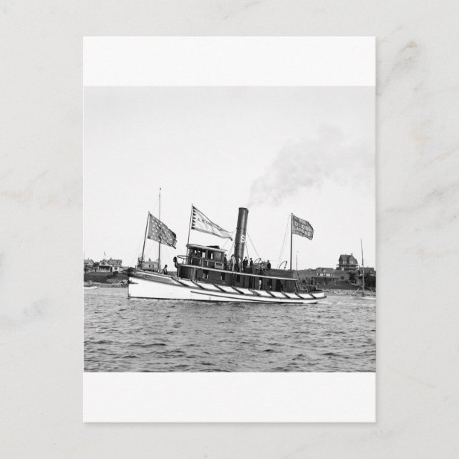 Boston Tugboat: 1800-talet Vykort (Framsida)