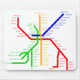 Boston tunnelbanan Mousepad Musmatta