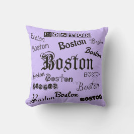 Boston Typsnitt på Lavender Kudde