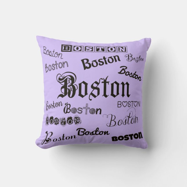 Boston Typsnitt på Lavender Kudde (Framsida)