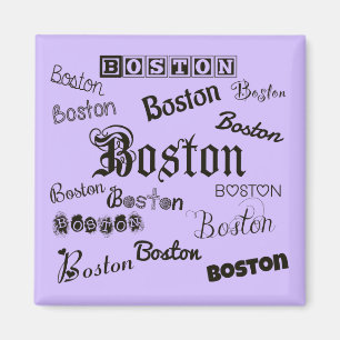 Boston Typsnitt på Lavender Magnet