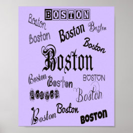 Boston Typsnitt på Lavender Poster