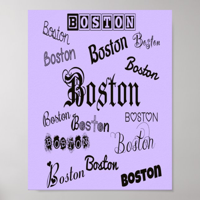 Boston Typsnitt på Lavender Poster (Framsidan)