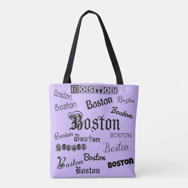 Boston Typsnitt på Lavender Tygkasse (Baksida)