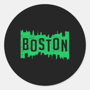 Boston USA City Cityscape Skyline Funny Gift Idea Runt Klistermärke