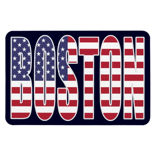 Boston USA Flagga Premium Flexi Fridge Magnet (Horisontell)