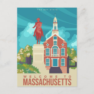 Boston välkommen till Massachusetts Vintage resor Vykort