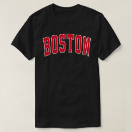 Boston Varsity Stil Red Text T-Shirt